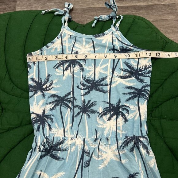 Vermilli Hawaii Girls Small Blue Bells Palm Tree Modal Romper - Picture 5 of 6